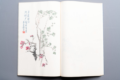 A box with two albums containing 80 woodblocks, 32 of which after Qi Baishi, Rong Bao Zhai studio, Beijing, 1955