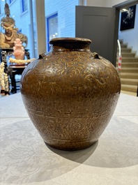 A Chinese black-glazed jar and a brown-glazed jar, Ming/Qing
