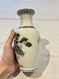 31 Chinese famille rose vases, Qianlong and Jingdezhen marks, 20th C.