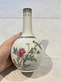 31 Chinese famille rose vases, Qianlong and Jingdezhen marks, 20th C.