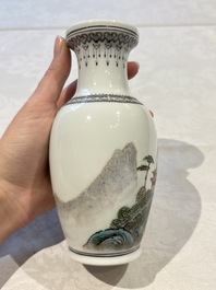 31 Chinese famille rose vases, Qianlong and Jingdezhen marks, 20th C.