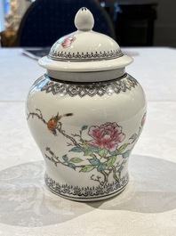 31 Chinese famille rose vases, Qianlong and Jingdezhen marks, 20th C.