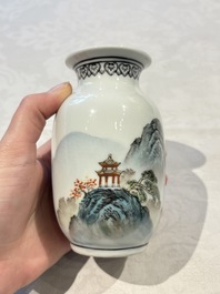 31 Chinese famille rose vases, Qianlong and Jingdezhen marks, 20th C.