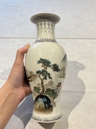 31 Chinese famille rose vases, Qianlong and Jingdezhen marks, 20th C.