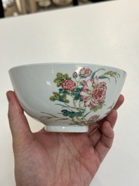 A Chinese famille rose &lsquo;peony and dragonfly&rsquo; bowl, Yongzheng mark, Republic