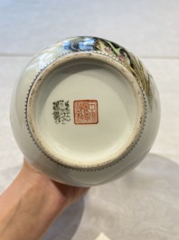 31 Chinese famille rose vases, Qianlong and Jingdezhen marks, 20th C.