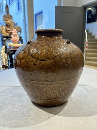 A Chinese black-glazed jar and a brown-glazed jar, Ming/Qing