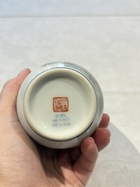 31 Chinese famille rose vases, Qianlong and Jingdezhen marks, 20th C.