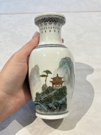 31 Chinese famille rose vases, Qianlong and Jingdezhen marks, 20th C.