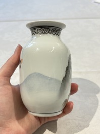 31 Chinese famille rose vases, Qianlong and Jingdezhen marks, 20th C.