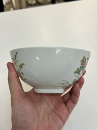 A Chinese famille rose &lsquo;peony and dragonfly&rsquo; bowl, Yongzheng mark, Republic
