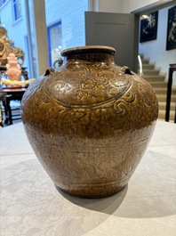 A Chinese black-glazed jar and a brown-glazed jar, Ming/Qing