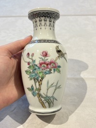 31 Chinese famille rose vases, Qianlong and Jingdezhen marks, 20th C.