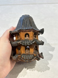 A pair of Chinese soapstone pagodas, 19/20th C.