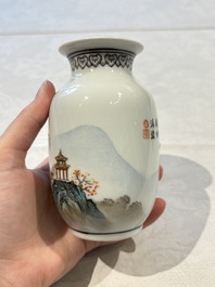 31 Chinese famille rose vases, Qianlong and Jingdezhen marks, 20th C.