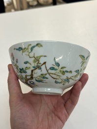 A Chinese famille rose &lsquo;peony and dragonfly&rsquo; bowl, Yongzheng mark, Republic