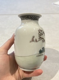 31 Chinese famille rose vases, Qianlong and Jingdezhen marks, 20th C.