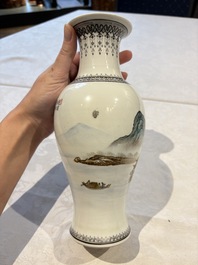 31 Chinese famille rose vases, Qianlong and Jingdezhen marks, 20th C.