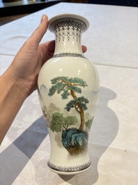 31 Chinese famille rose vases, Qianlong and Jingdezhen marks, 20th C.