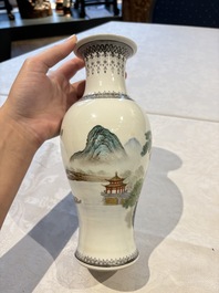 31 Chinese famille rose vases, Qianlong and Jingdezhen marks, 20th C.
