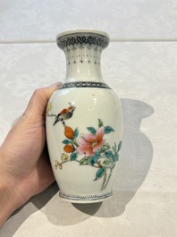 31 Chinese famille rose vases, Qianlong and Jingdezhen marks, 20th C.