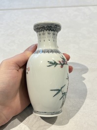 31 Chinese famille rose vases, Qianlong and Jingdezhen marks, 20th C.