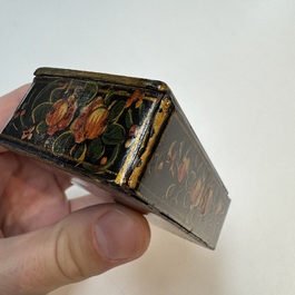 Two lacquered rectangular snuff boxes, Qajar and Ottoman Empire, 19th C.