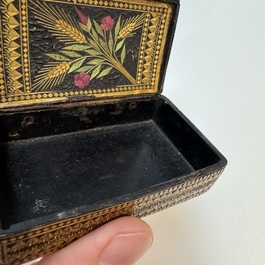 Two lacquered rectangular snuff boxes, Qajar and Ottoman Empire, 19th C.