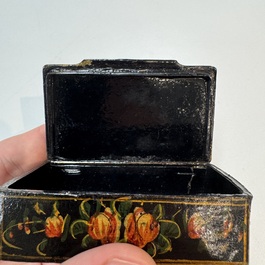 Two lacquered rectangular snuff boxes, Qajar and Ottoman Empire, 19th C.