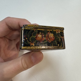Two lacquered rectangular snuff boxes, Qajar and Ottoman Empire, 19th C.