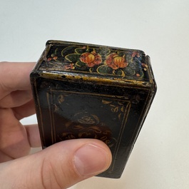 Two lacquered rectangular snuff boxes, Qajar and Ottoman Empire, 19th C.
