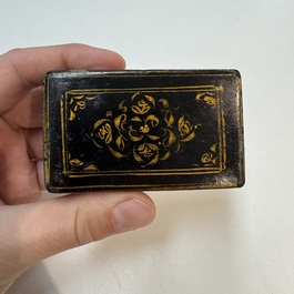Two lacquered rectangular snuff boxes, Qajar and Ottoman Empire, 19th C.