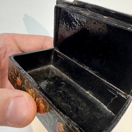 Two lacquered rectangular snuff boxes, Qajar and Ottoman Empire, 19th C.