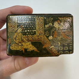Two lacquered rectangular snuff boxes, Qajar and Ottoman Empire, 19th C.