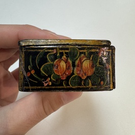 Two lacquered rectangular snuff boxes, Qajar and Ottoman Empire, 19th C.