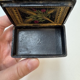 Two lacquered rectangular snuff boxes, Qajar and Ottoman Empire, 19th C.