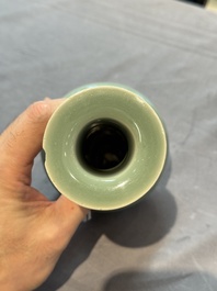 A fine Chinese Longquan celadon bottle vase, Song/Yuan