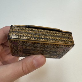 Two lacquered rectangular snuff boxes, Qajar and Ottoman Empire, 19th C.