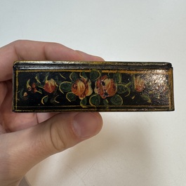 Two lacquered rectangular snuff boxes, Qajar and Ottoman Empire, 19th C.