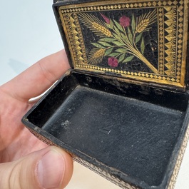 Two lacquered rectangular snuff boxes, Qajar and Ottoman Empire, 19th C.