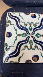 A fine intact Iznik 'Cintamani' tile, Tekfur Saray kilns, Turkey, early 18th C.