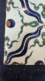 A fine intact Iznik 'Cintamani' tile, Tekfur Saray kilns, Turkey, early 18th C.