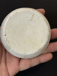 Nine Chinese white-glazed boxes and covers with incised floral design from the Jepara shipwreck, Dehua or Anxi kiln, Song
