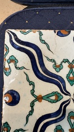 A fine intact Iznik 'Cintamani' tile, Tekfur Saray kilns, Turkey, early 18th C.