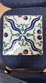 A fine intact Iznik 'Cintamani' tile, Tekfur Saray kilns, Turkey, early 18th C.