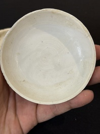 Nine Chinese white-glazed boxes and covers with incised floral design from the Jepara shipwreck, Dehua or Anxi kiln, Song