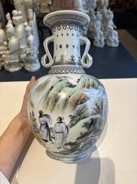 11 Chinese famille rose vases, Guang Hua Yi Pin 光華藝品, Qianlong and Jingdezhen marks, 20th C.