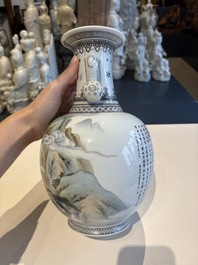 11 Chinese famille rose vases, Guang Hua Yi Pin 光華藝品, Qianlong and Jingdezhen marks, 20th C.