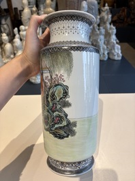 11 Chinese famille rose vases, Guang Hua Yi Pin 光華藝品, Qianlong and Jingdezhen marks, 20th C.