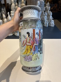 11 Chinese famille rose vases, Guang Hua Yi Pin 光華藝品, Qianlong and Jingdezhen marks, 20th C.